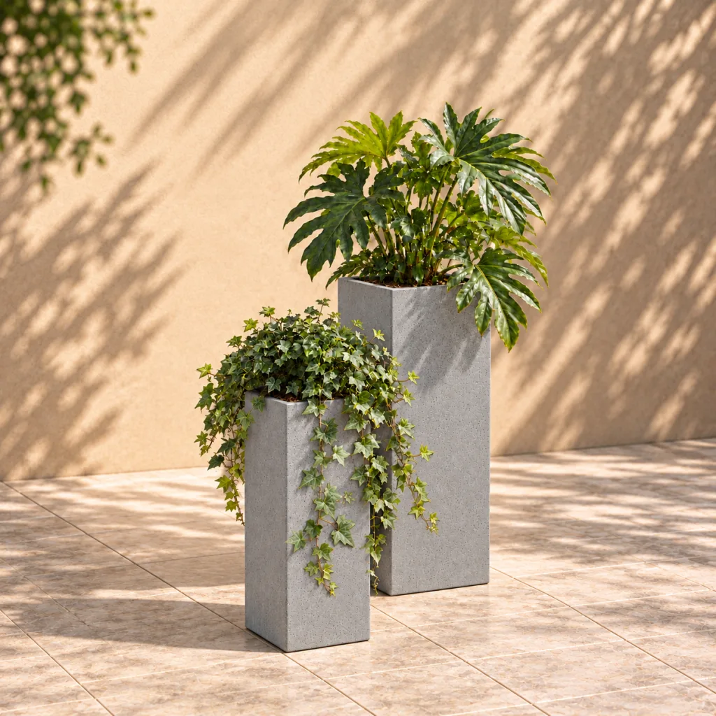 Maceta KAAS 101720 con plantas, imagen completa