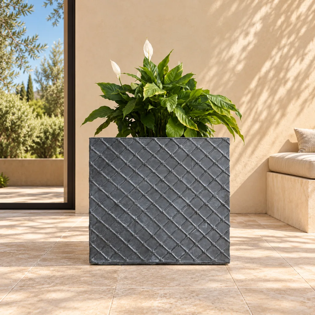 Maceta KAAS 116211 con plantas, imagen completa