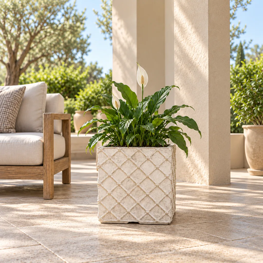 Maceta KAAS 116223 con plantas, imagen completa