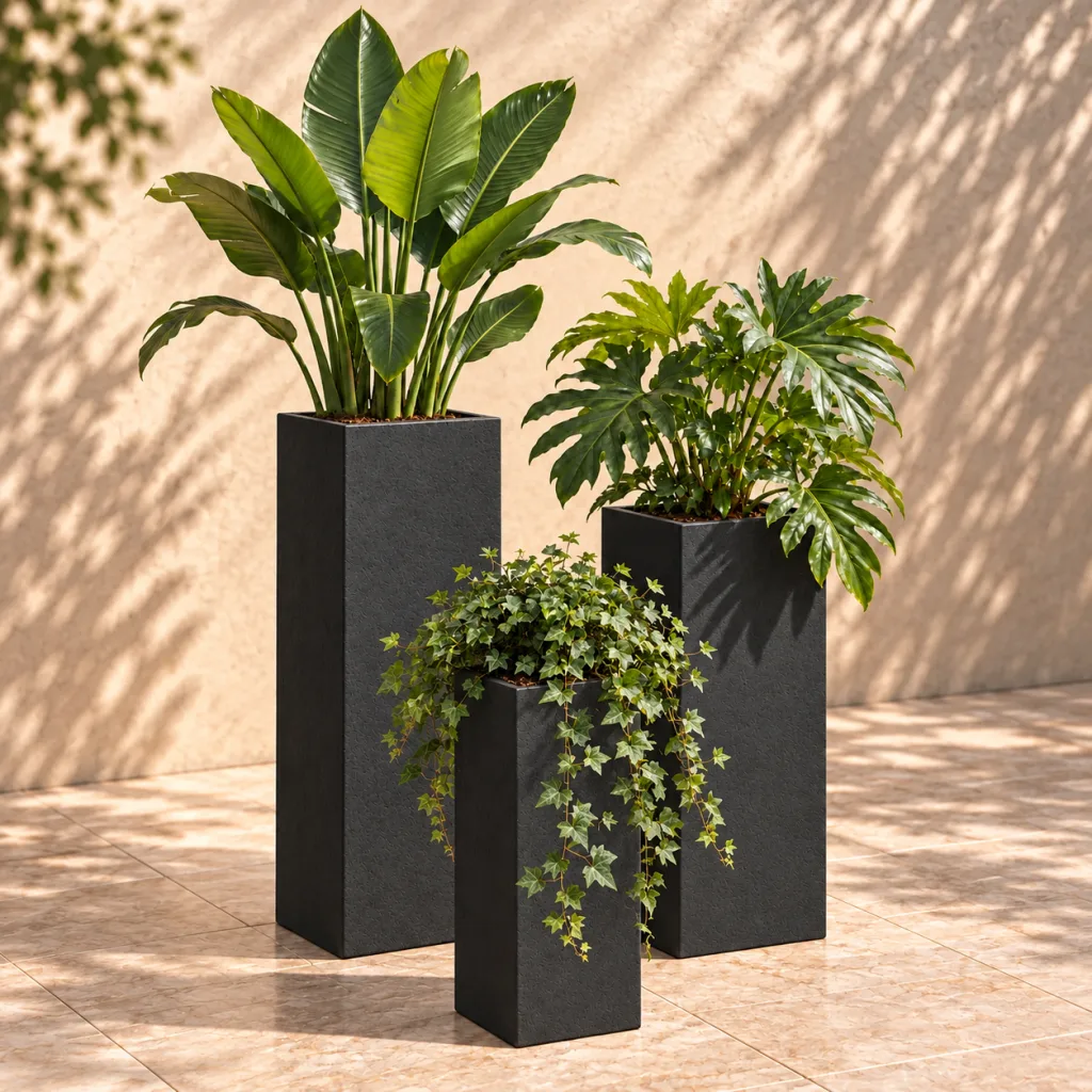 Maceta KAAS 38507 con plantas, imagen completa