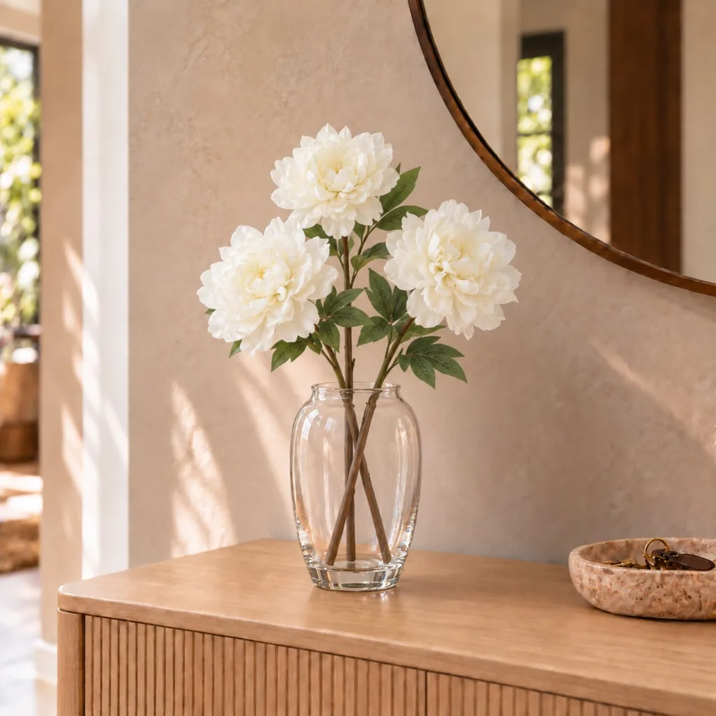 PEONIA BLANCA en ambiente decorativo