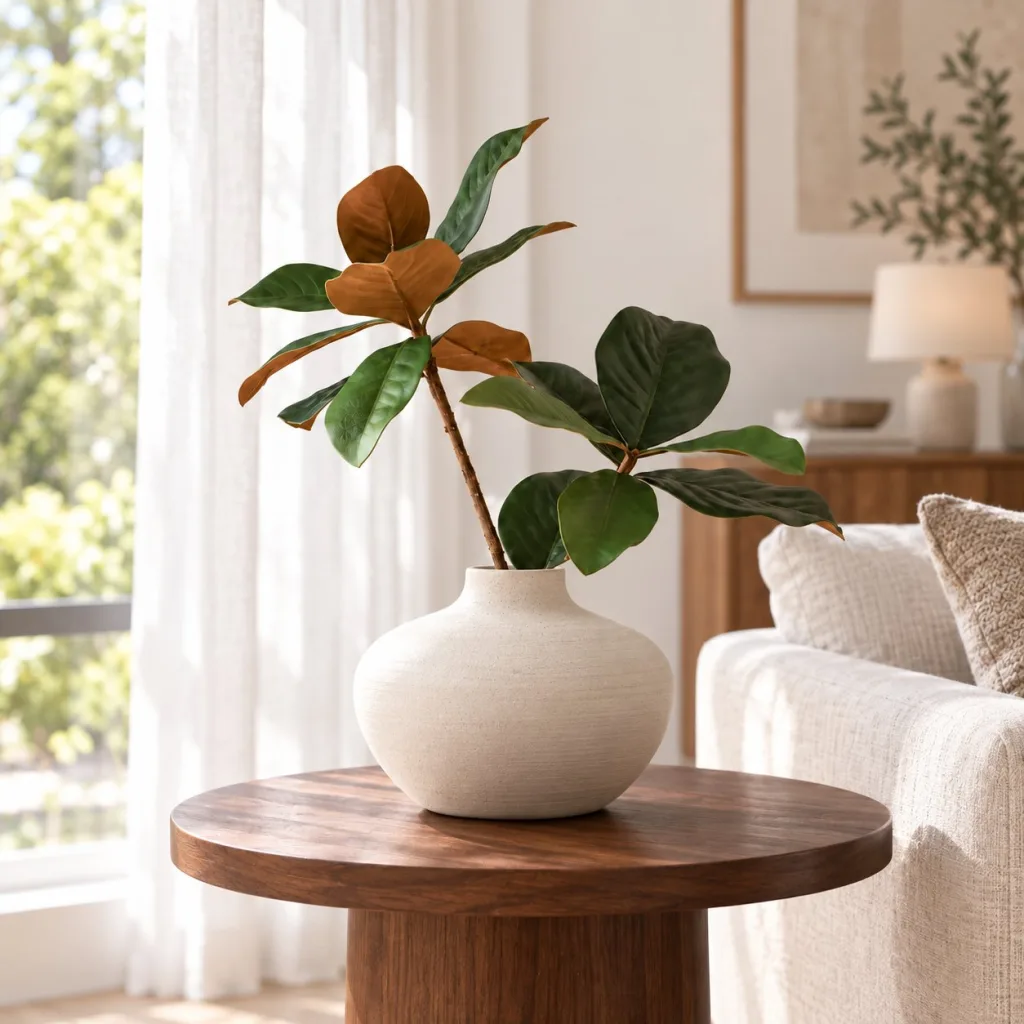 TALLO HOJA DE MAGNOLIA en ambiente decorativo