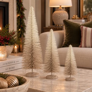 ARBOL NAVIDAD DORADO BASE MADERA L