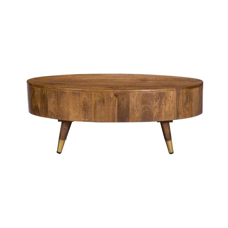 MESA DE CENTRO OVALADA MADERA - KAAS Home