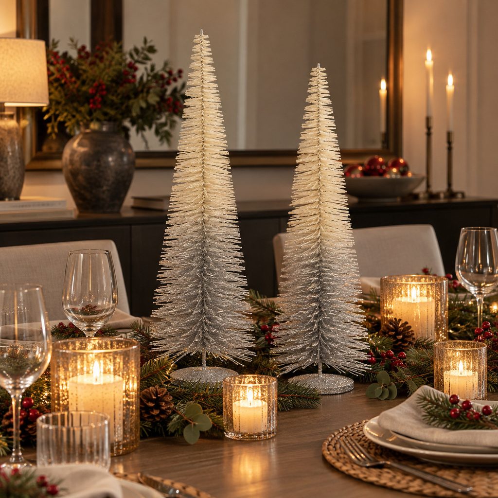 ARBOL NAVIDAD PLATEADO BASE METAL L
