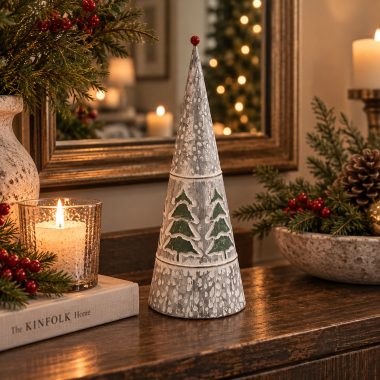 CONO NAVIDAD PLATEADO METAL S