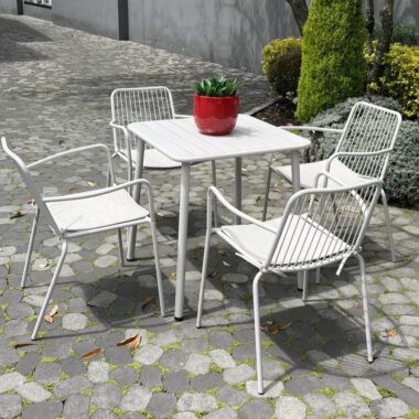 SILLA DE COMEDOR METAL BLANCO