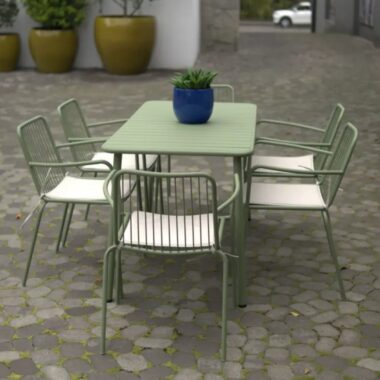 SILLA DE COMEDOR METAL VERDE