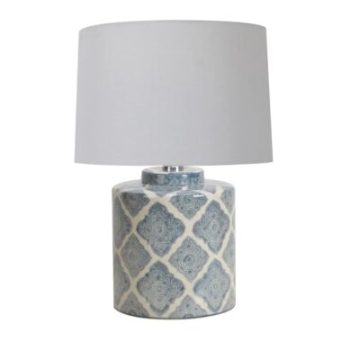 LAMPARA MESA ROMBO AZUL