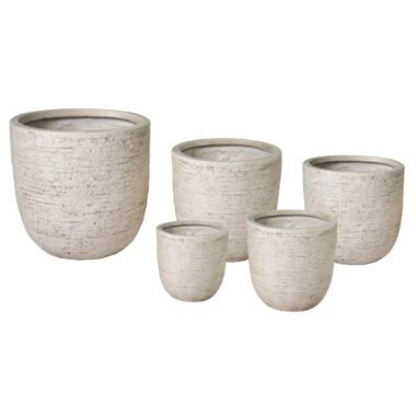 MACETA BEIGE DE FIBROCEMENTO