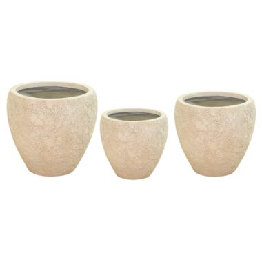 MACETA BEIGE DE FIBROCEMENTO