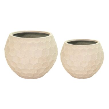 MACETA CREMA DE FIBROCEMENTO