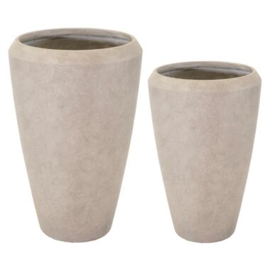 MACETA CREMA DE FIBROCEMENTO