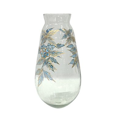 FLORERO VIDRIO DELGADO FLOR AZUL