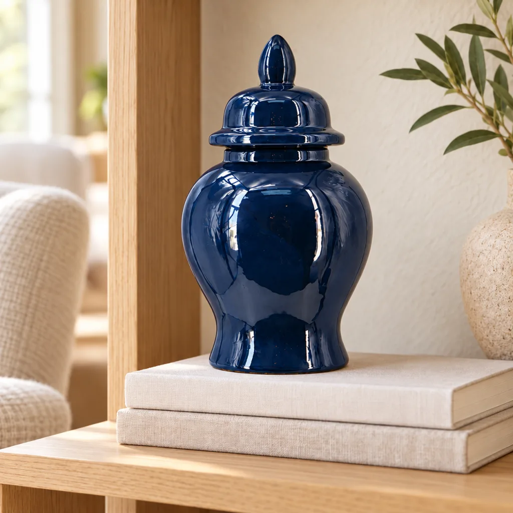 Jarrón decorativo KAAS C6183BLUE en ambiente