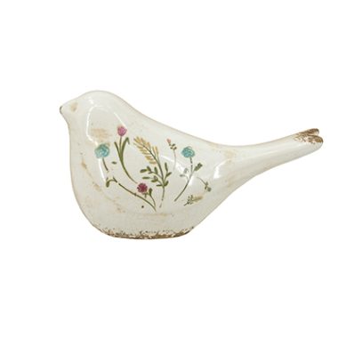 PAJARO DECORATIVO FLORES MULTICOLOR