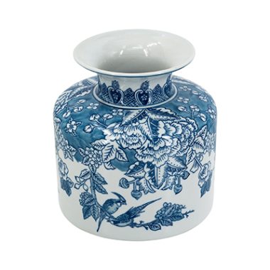 FLORERO FLORES Y AVES B/AZUL S