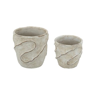 MACETA BEIGE DISENO ESPIRAL S