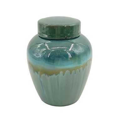 JARRON CON TAPA VERDE AZULADO L