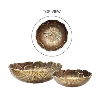 BOWL DORADO DISENO DE HOJAS S