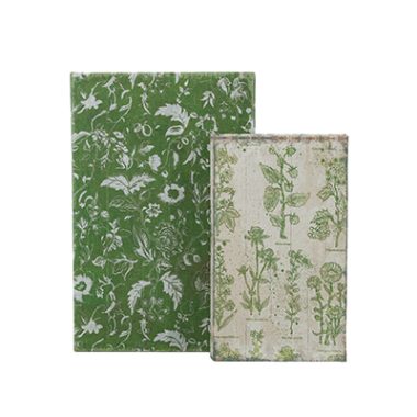 SET 2 LIBROS DECORATIVOS FLORAL VERDE
