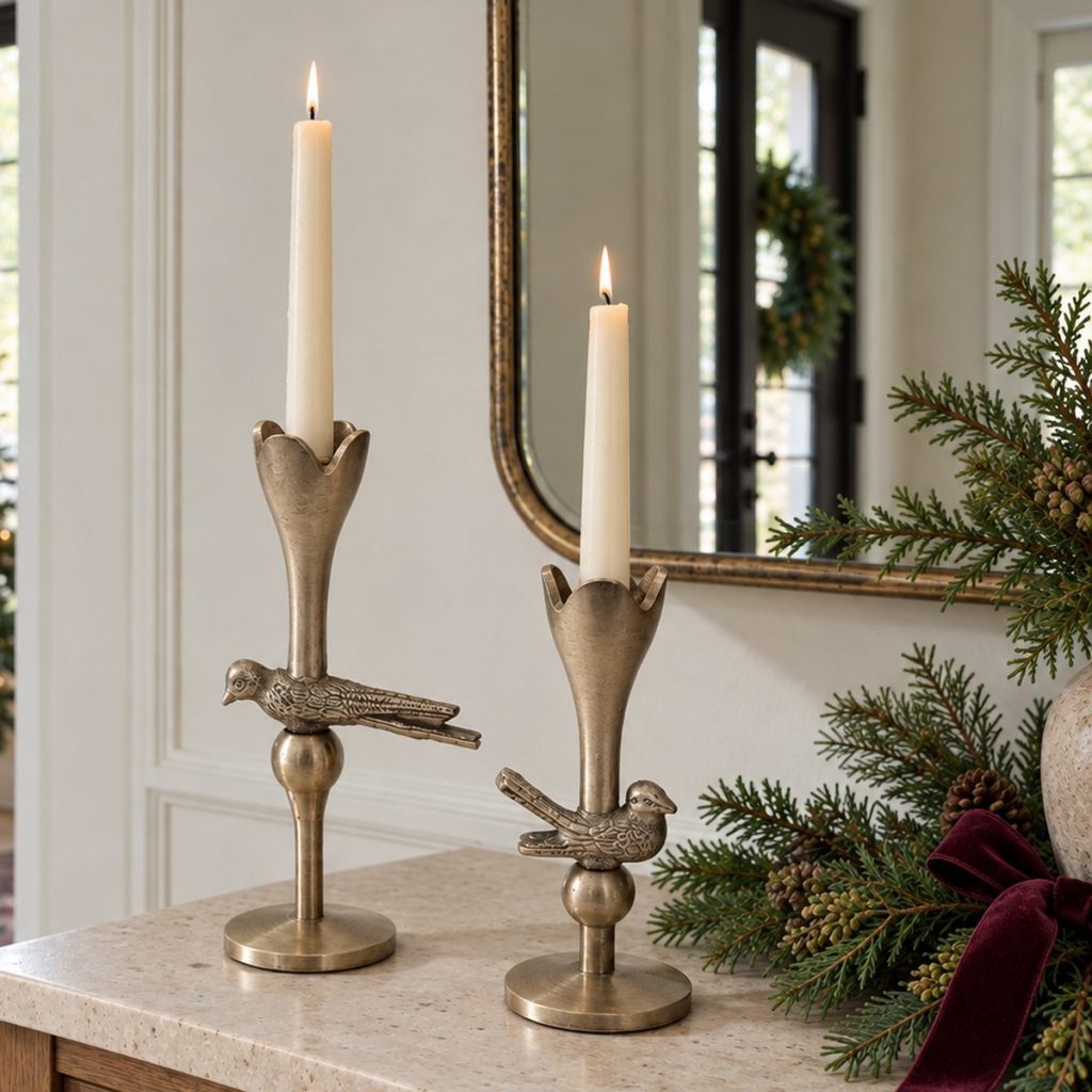 CANDELABRO TULIPAN Y PAJARO S