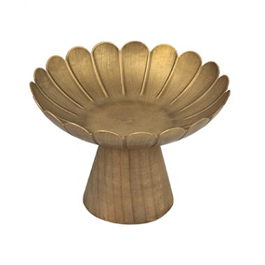 BOWL HIERRO Y MADERA DISEÑO FLORAL S