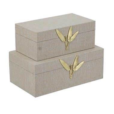 CAJA DECORATIVA TIPO LINO GRIS S