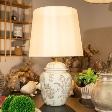 LAMPARA FLORES BEIGE L