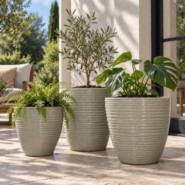 MACETA CERAMICA GRIS M