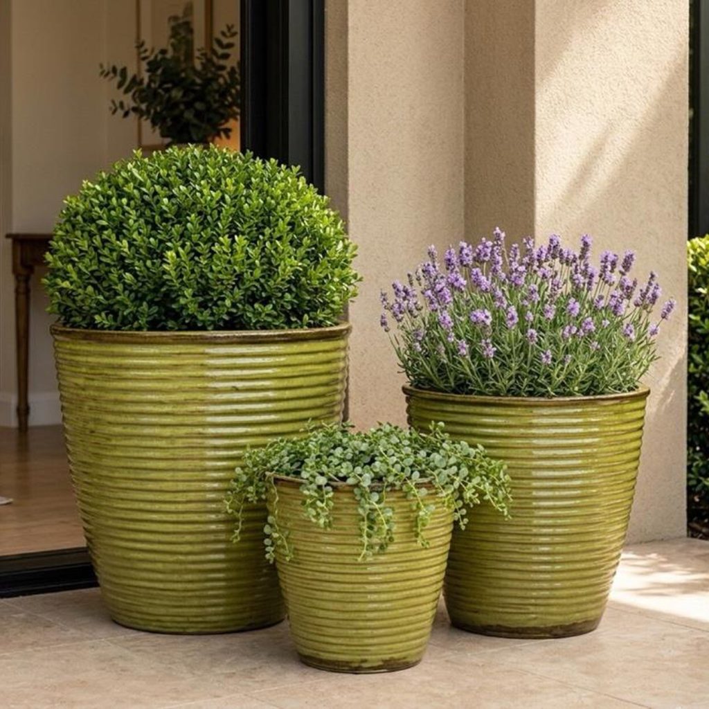 MACETA CERAMICA VERDE LIMON S