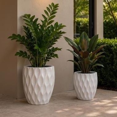 MACETA CERAMICA CREMA S