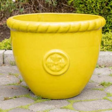 MACETA CERAMICA AMARILLA M