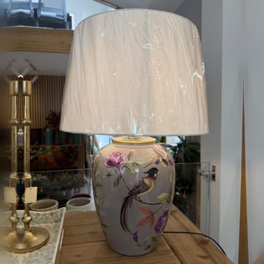 LAMPARA TAUPE FLORES