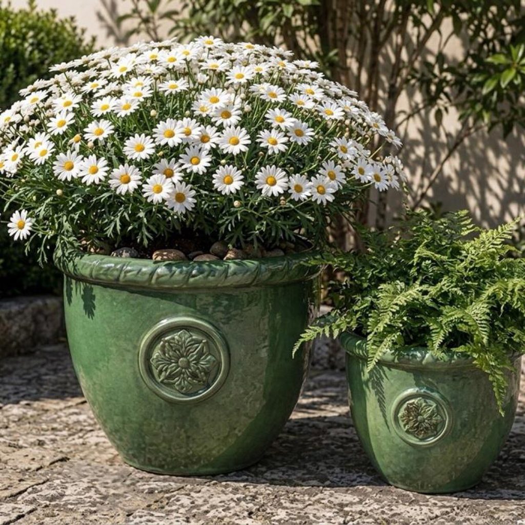 MACETA CERAMICA VERDE L