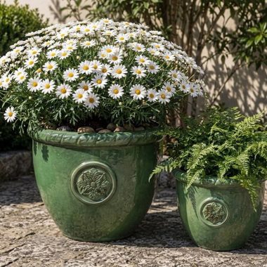 MACETA CERAMICA VERDE L