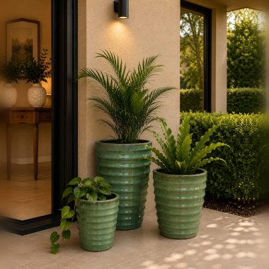MACETA CERAMICA VERDE S