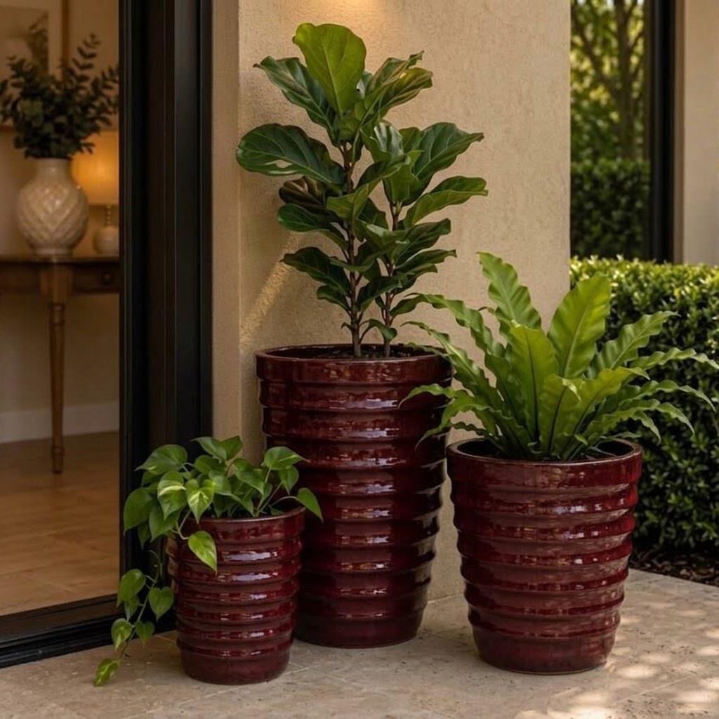 MACETA CERAMICA VINO TINTO L