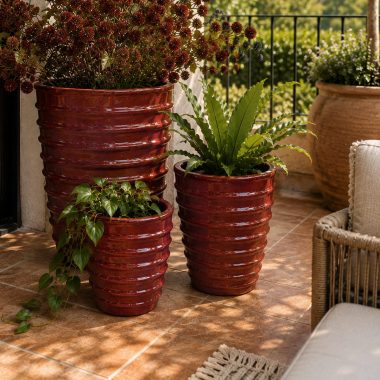 MACETA CERAMICA VINO TINTO S