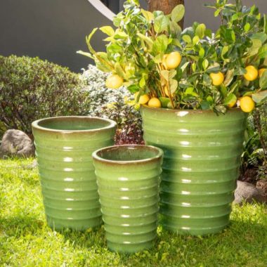MACETA CERAMICA VERDE LIMON S