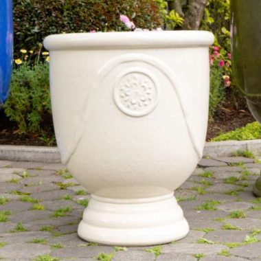 MACETA CERAMICA CREMA TIPO COPA M