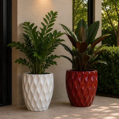 MACETA CERAMICA CREMA S