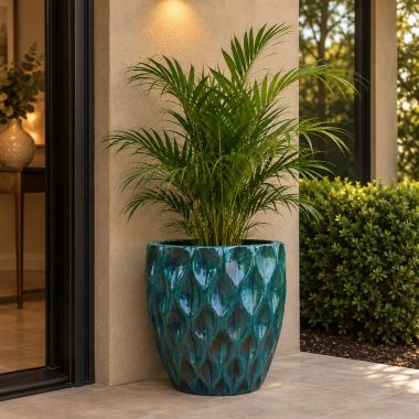 MACETA CERAMICA TURQUESA S
