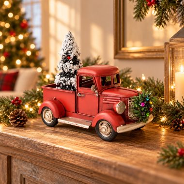 CAMIONETA ROJA CON ARBOL