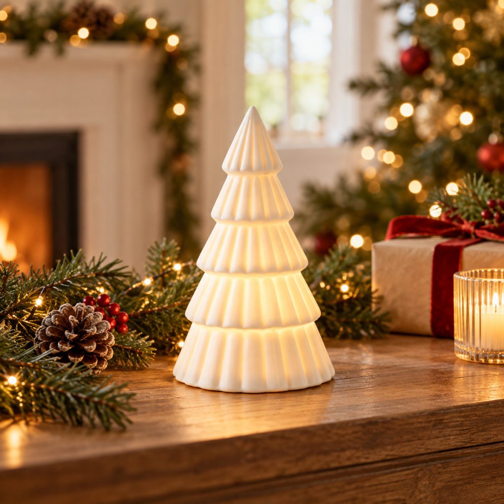 ARBOL BLANCO ESTRIADO CON LUZ