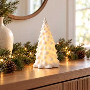 ARBOL BLANCO MATE CON LUZ PEQUEÑO