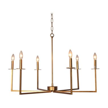 LAMPARA 6 LUCES BASE RECTA 92X56