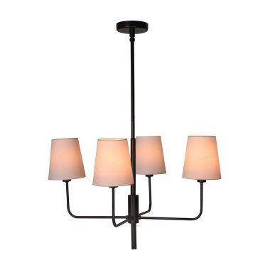 LAMPARA 4 LUCES NEGRA Y PANTALLAS 66X42