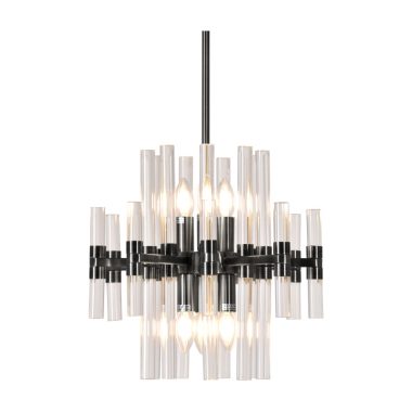 LAMPARA CILINDROS VIDRIO/NEGROO 40X39