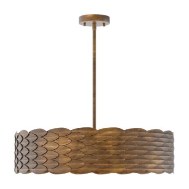 LAMPARA REDONDA ESCAMAS MADERA 60X16